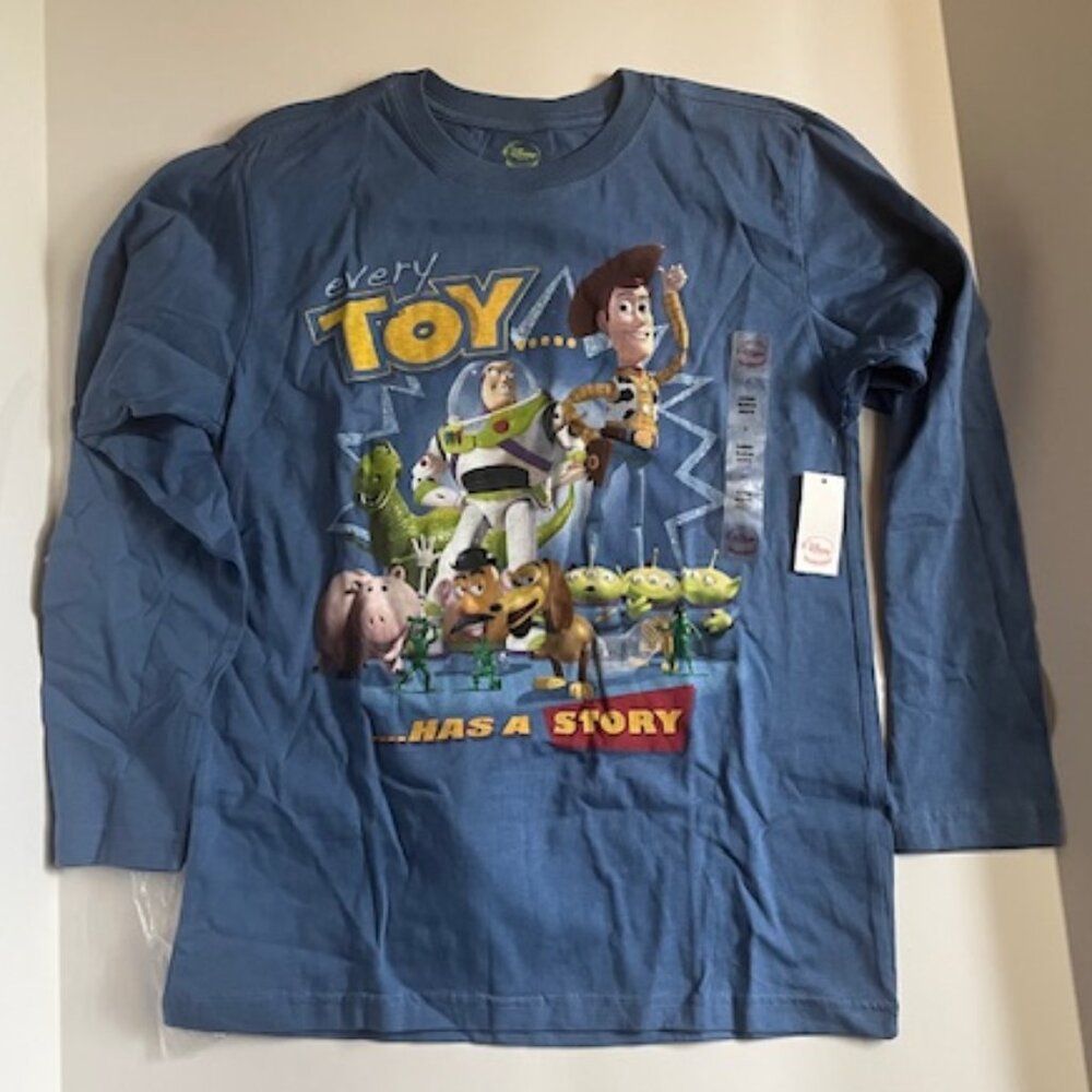 NWT - Disney Store Toy Story LS Tee - Blue - Boys Size 10/12
